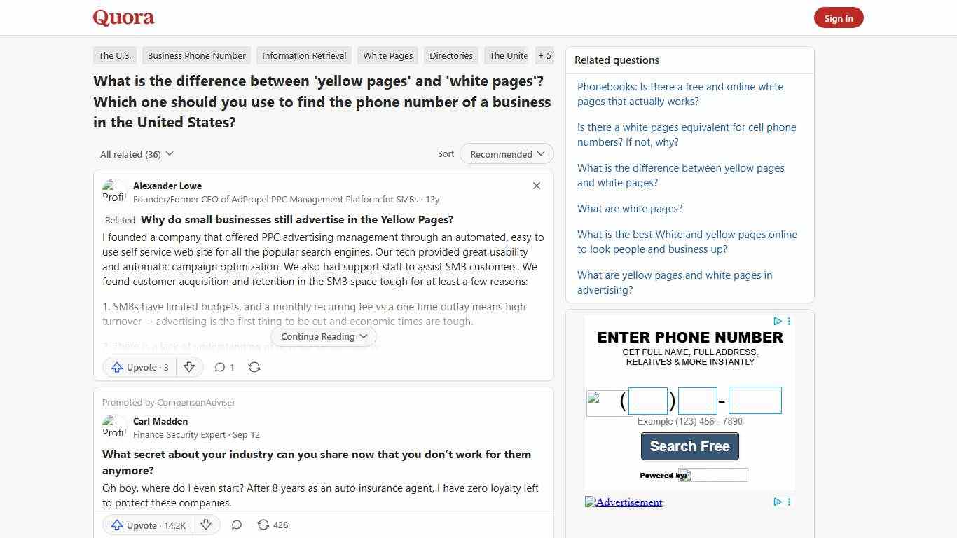 What is the difference between 'yellow pages' and 'white pages'? Which one should you use to find the phone number of a business in the United States? - Quora